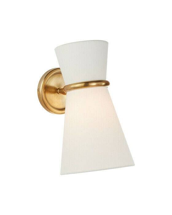 Visual Comfort Clarkson vägglampa antik mässing OUTLET - Guld / Brun (H: 29.2 x B: 17.8 cm)