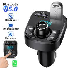 Car Charger FM Transmitter Bluetooth Audio Dual USB Car MP3 Player Autoradio Handsfree Charger 3.1A Fast Charger Car Accessories svart