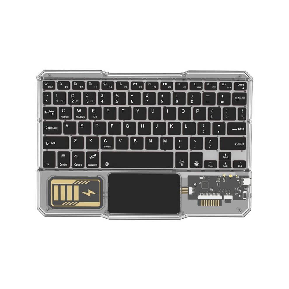 Luminous Wireless Keyboard Rechargeable Touchpad Keyboard Keypads for Phone PC Tablet Gaming Black