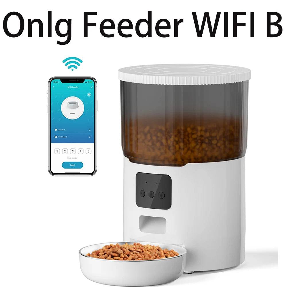 4L Smart Pet Feeder & 2L Fountain Combo with Tuya Wi-Fi - Onlg Feeder WIFI B