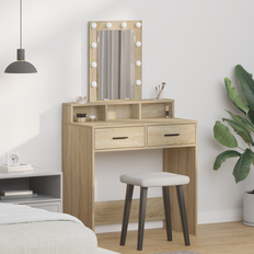 vidaXL Smyckebord med låda Brun 79 x 41 x 140 cm Konstruerat trä