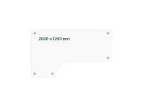 (ComputerSalg) Skrivebord DNA, Hvid 2000x1200 mm Venstre I-ben/Sort