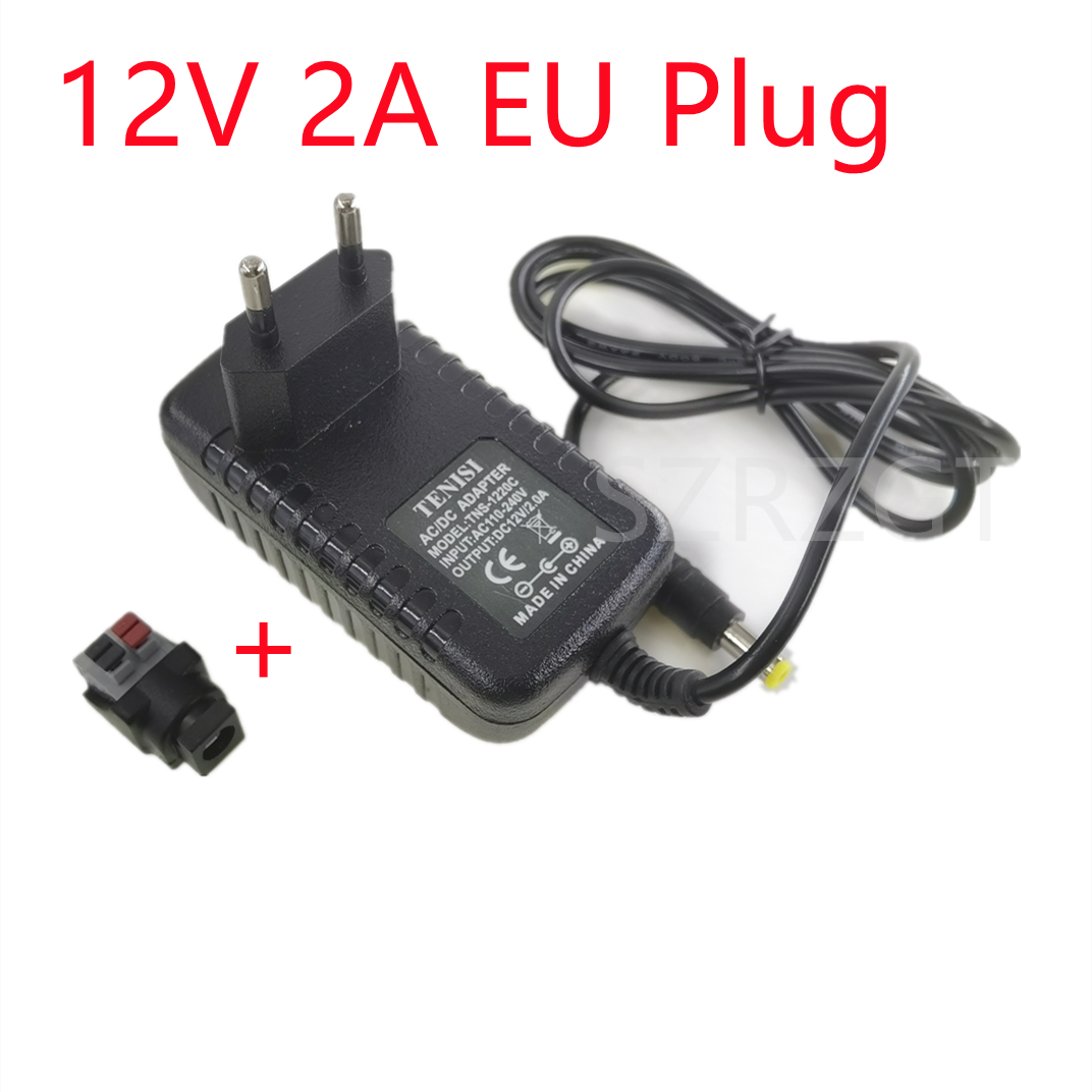 Tn 12v 24w eu us plug drivrutin adapter ac110v 220v till dc12v 2a 5.5*2.1mm led strömförsörjning för led strip ljus transformator adapter - Eu-kontakt
