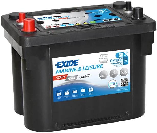 Startbatteri - Exide EM1000 ML START AGM - 12V (50ah / 800cca)