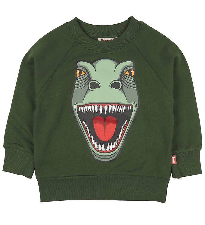 DYR-Cph Sweatshirt - DYRBellow - Grøn m. Dinosaurus - DYR - 7 år (122) - Sweatshirt