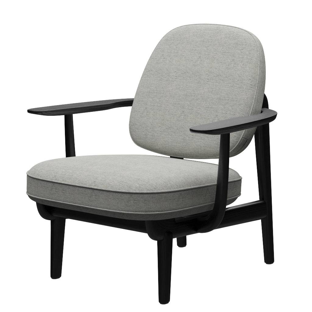 Fred Lænestol, sortfarvet ask fra Fritz Hansen Hallingdal - 110 White/Grey - Jacobsen Plus