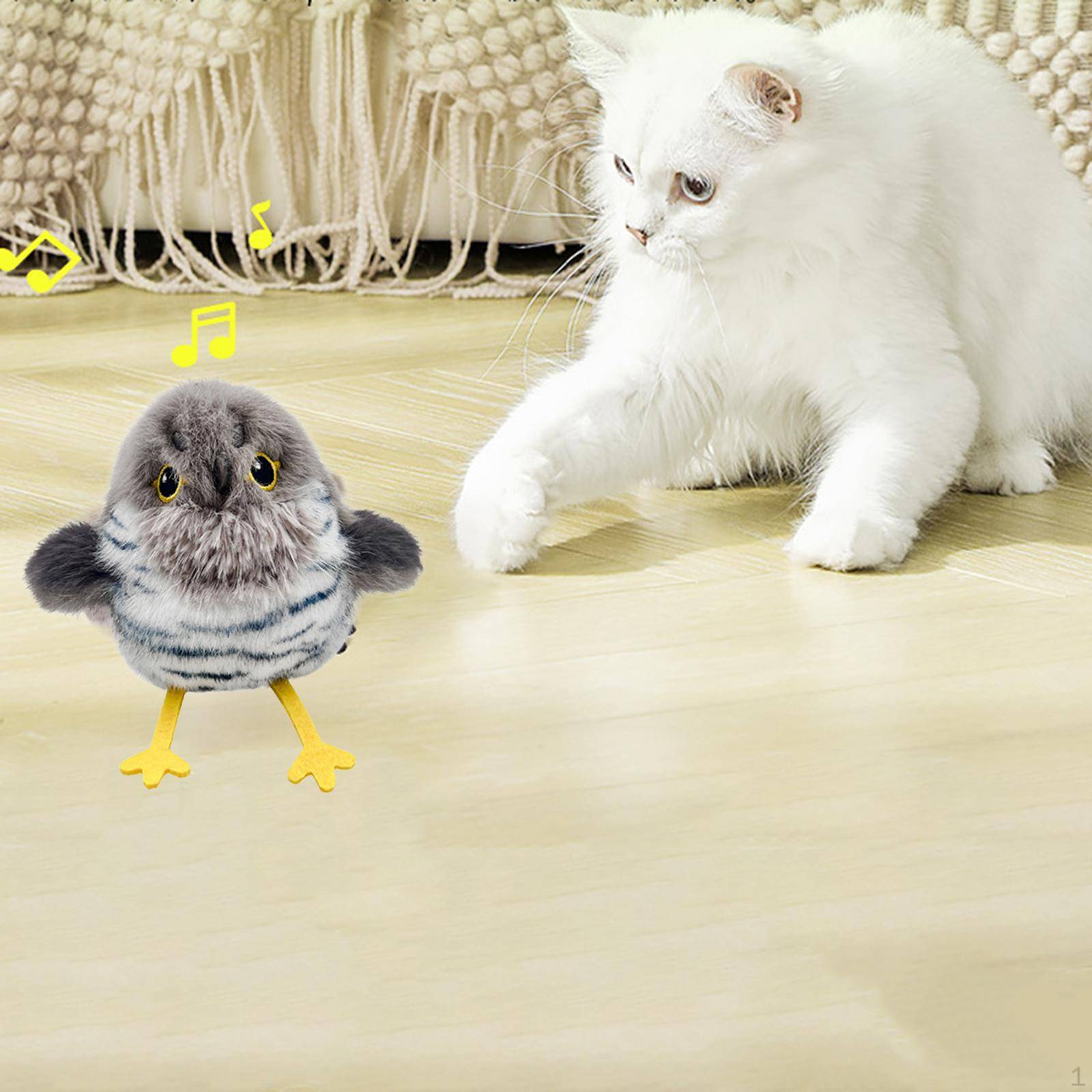 Flapping Bird Cat Toy Simulation for All Breeds Three Mode Plush Interactive cuckoo