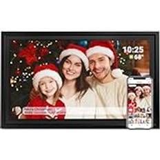 FRAMEO 15,6 tums digital fotoram 1920 x 1080HD IPS pekskärm, inbyggt 32 GB minne, automatisk rotera, dela foton och videor via Frameo-appen