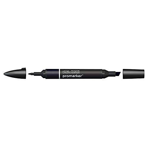 Winsor & Newton 0203383 ProMarker professionell layoutmärkpenna – 2 spetsar, fin och bred för ritningar, design och layouter – blåsvart
