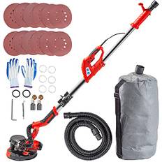 VEVOR Excenterslipmaskin 850 W 220 V 800-1750 r/min slipmaskin med LED och vakuumpåse 80/100/120/150/180/240 Sand excentrisk slipmaskin rund för slipning och polering av gipsskivor, tak, väggar