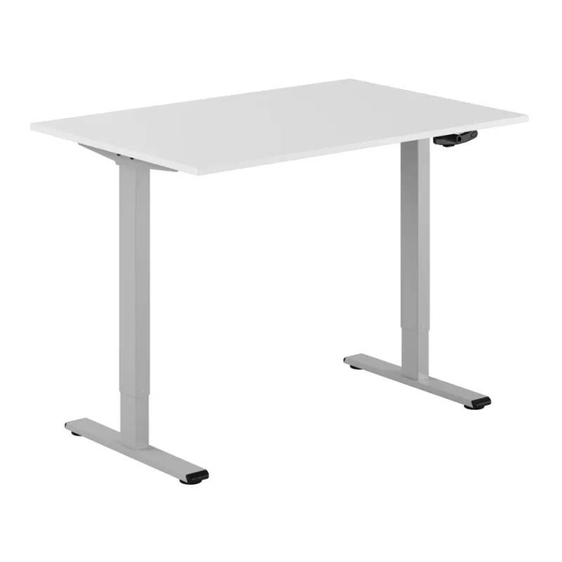 Up & Down Eco skrivbord höj/sänkbart vev - flera storlekar/färgval (140x60 cm, Silvergrå, Vit)