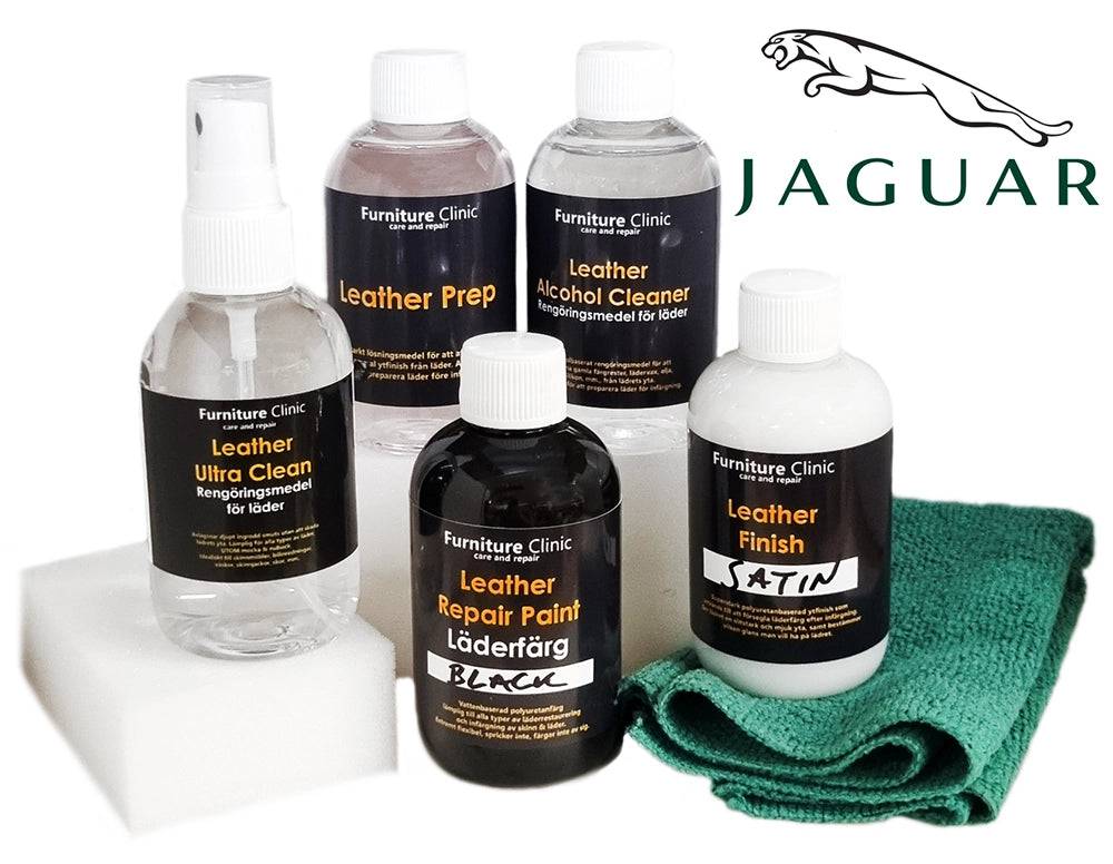 Läderfärg till Jaguars bilklädslar | Litet Kit för Läderinfärgning | Furniture Clinic - Jaguar Standard Black '48-'70