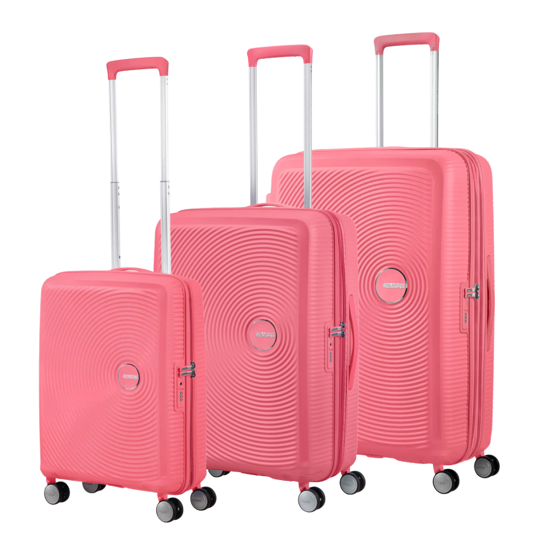 American Tourister Soundbox Resväskor 3-Pack, Solkysst Korall