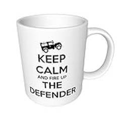 HSIRYAOHD Den bästa muggen 'Keep Calm and Fire Up The Defender' – keramisk fotomugg