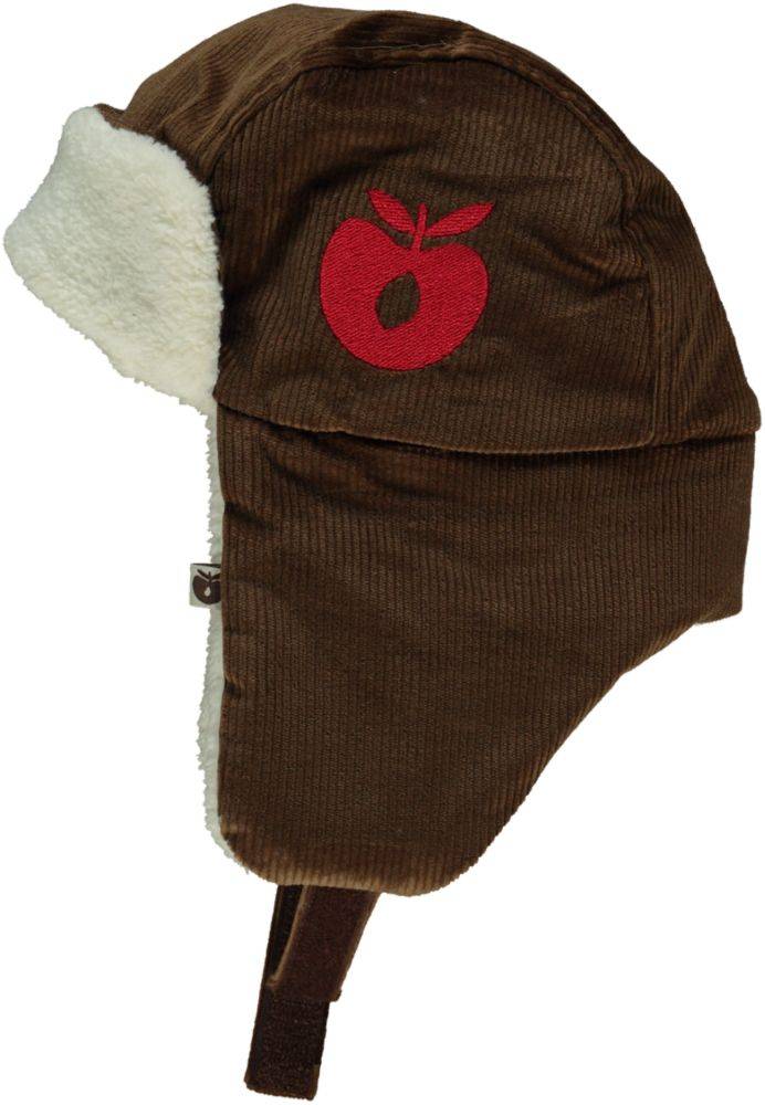 Corduroy hat with earmuff - Brown / 3-4
