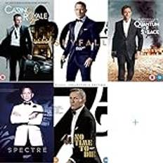 Daniel Craig James Bond DVD 5 Movie Collection: Casino Royale / Quantum of Solace / Skyfall / Spectre / No Time To Die DVD - James Bond 007 Daniel Craig 5 Films DVD