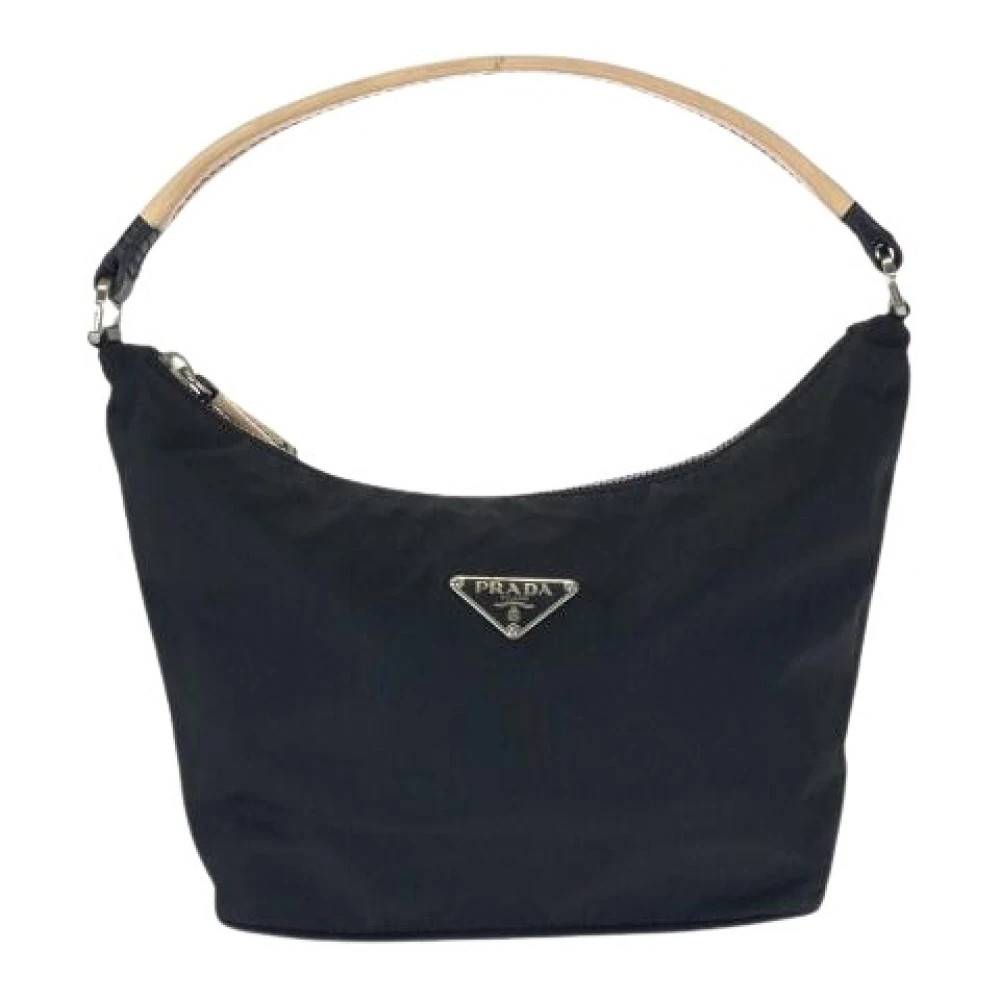 Prada Vintage Pre-owned Nylon Tessuto Logo Plate Håndtaske - Vintage - Dame - Sort - ONE SIZE - Nylon