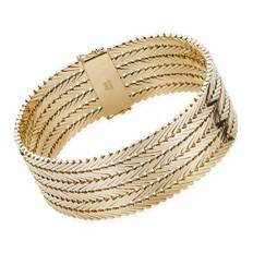 Geneve armbånd i 14 karat guld, 21 cm og 3 rækker (22,5 mm)