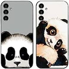 Fodral till Samsung Galaxy S24 FE / S24FE I söt panda tryckt I TPU gel silikon I 2 st baksida telefonfodral skydd