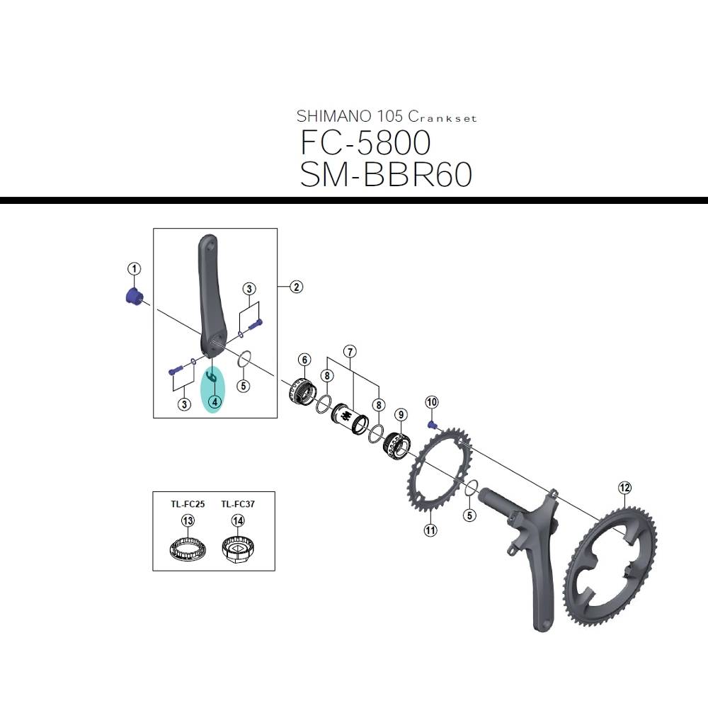 Shimano Låseplate med stift HTII 105 För vänster Vevarm