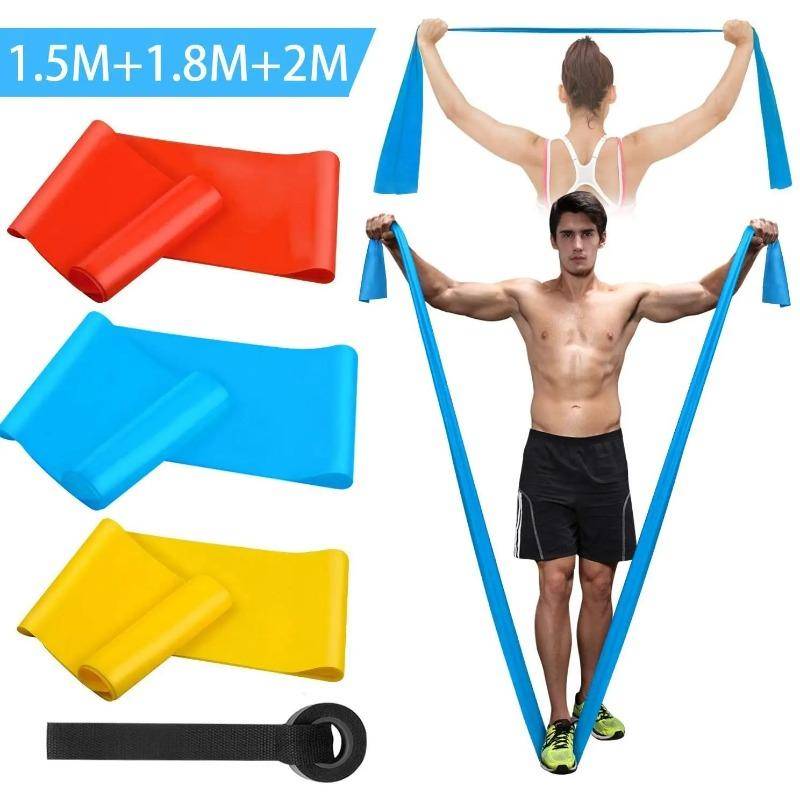 Elastiska Träningsband 4 st Motståndsband Elastiska Träningsband Yoga Pilates Crossfit Stretching Muskulär Träningsutrustning 4Pcs-Set