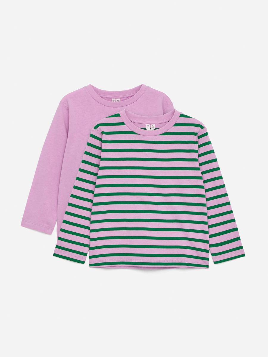 ARKET Long-Sleeved T-Shirt Set Of 2 -Pink, 86/92