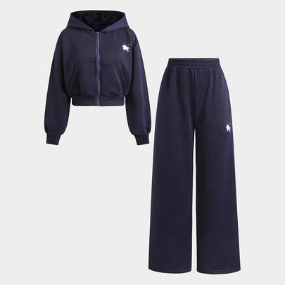 Matchande set med hoodie och byxor för tonårstjejer, casual ytterkläder för höst/vinter - Marinblå (14Y,13Y,16Y,15Y)