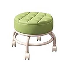 Low Rolling Stool Rolling Stool With Wheels and Comfortable Thickened Sponge Cushion,Low Pedicure Stool (T) (F) (R)