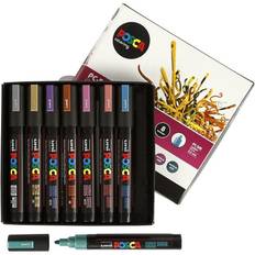 Uni Posca Tusch Medium Metallic, 8 st