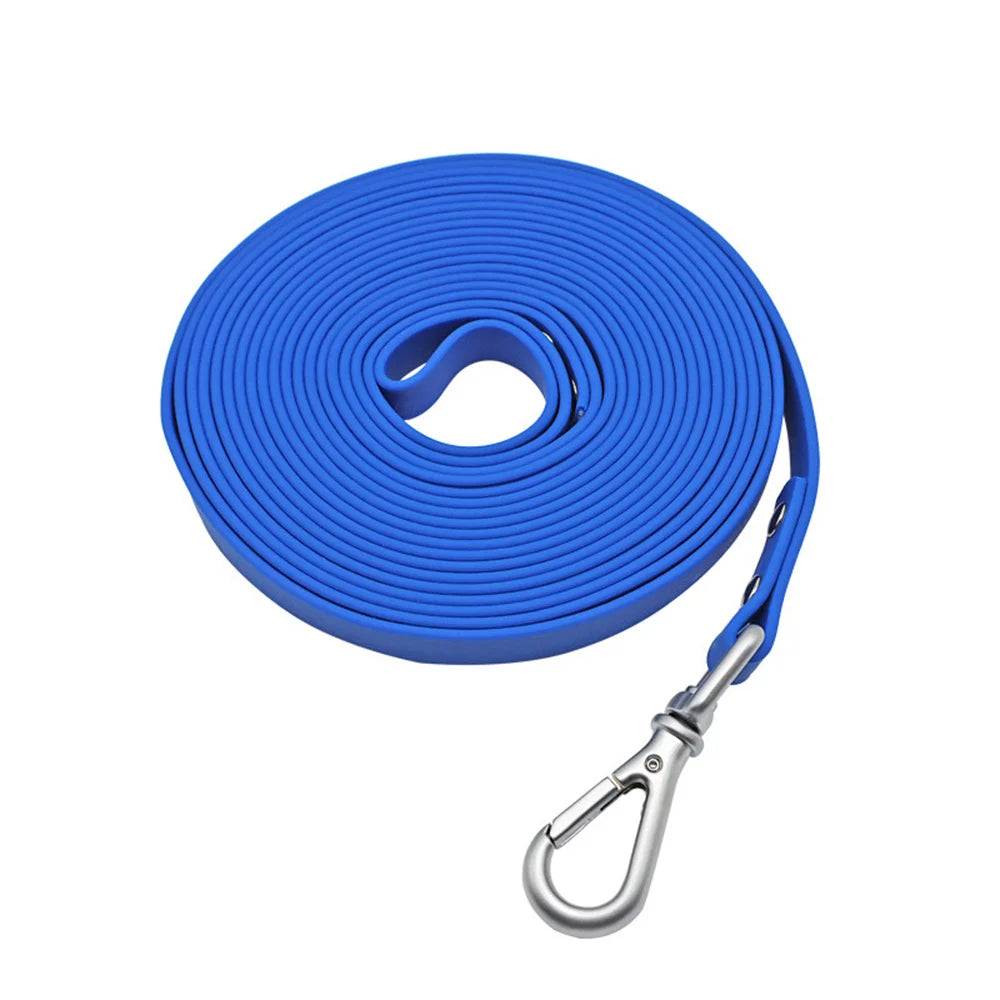 Waterproof PVC Long Dog Leash – Easy Clean Training Lead 1.5m to 20m - Blue / XL 9.2m (XL 9.2m)