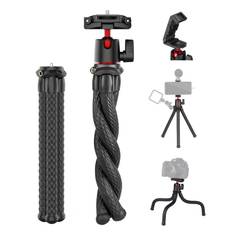 MT-11 Flexible Octopus Tripod Stand 1/4 Inch Screw 2-in-1 Platform Design 360 degrees Adjustment svart