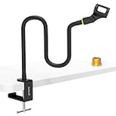 ZealSound Microphone Stand, Adjustable Boom Gooseneck Arm Microphone Stand with Desk Mount Clip, Mic Clamp Holder, 3/8" to 5/8" Screw Adapter for Blue Yeti, Snowball and Other Microphone (19")