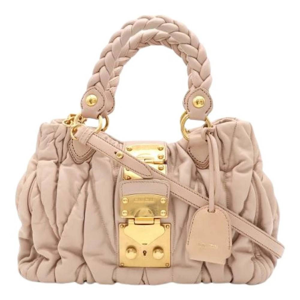 Miu Miu Pre-owned Pre-owned Læder 2way Håndtaske - Vintage - Dame - Lyserød - ONE SIZE - Læder