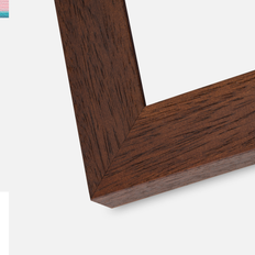 Ramme Juno Teak 70x100 cm - Passepartout Hvid 24x36 inches