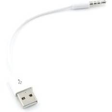 3.5mm jack aux till usb 2.0 laddare datasynkroniserad ljudadapterkabel för apple ipod shuffle 3rd 4th 5th 6th gen mp3 mp4 -spelarkabel