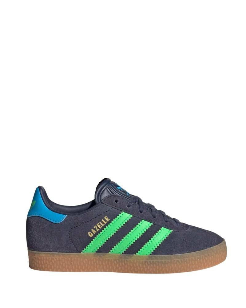 Sneakers gazelle kids shadow navy/screaming green/lucid aquamarine