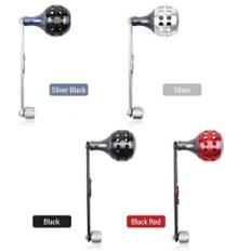 Baitcasting Power Handle Aluminum Alloy Rocker Arm for Bait Caster Round Fishing Reel Handle Knob silver