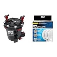 Fluval FX6 A219 Ytterfilter, Svart, 1500 l & Fluval Fint filter fleece, för Fluval ytterfilter FX4, FX5 och FX6, 3-pack