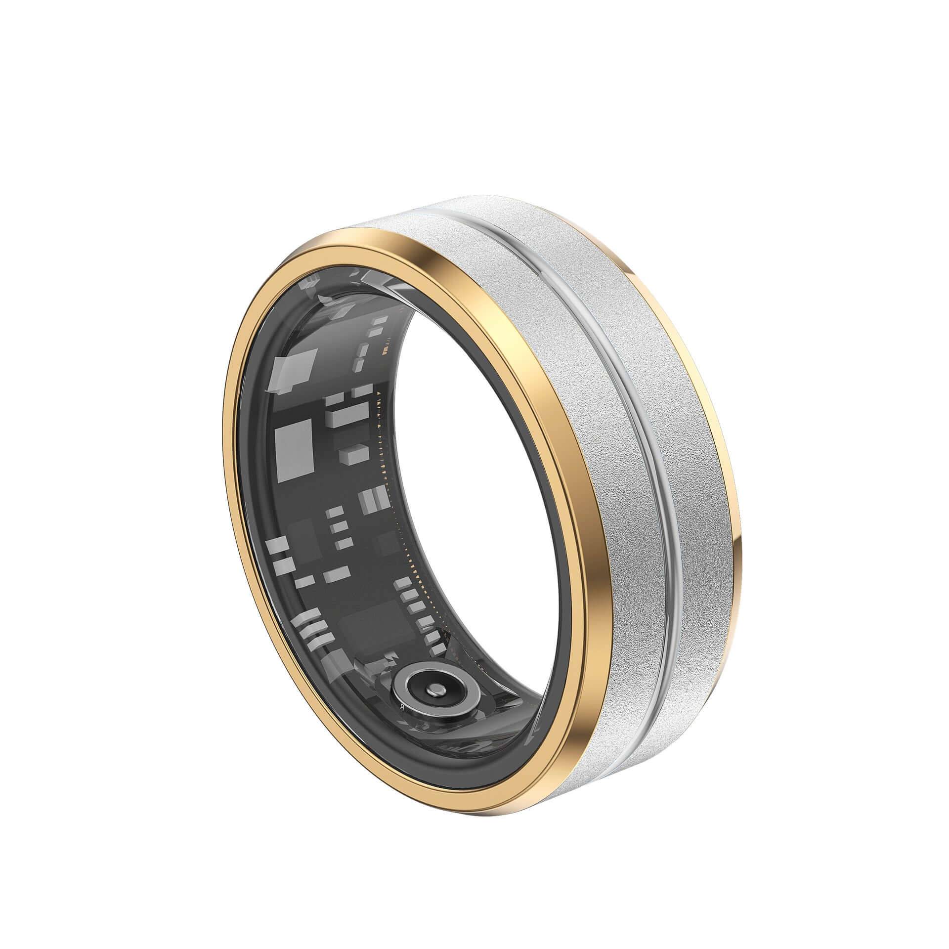 Smart Ring Men Women Heart Rate Blood Oxygen Monitor - 7 / Border gold