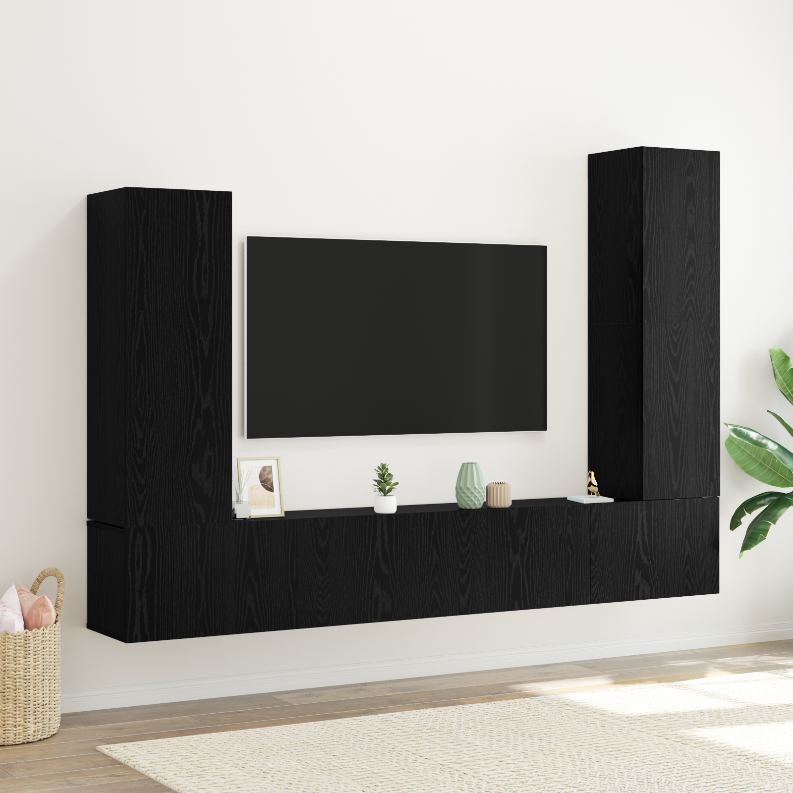 TV-Møbelsæt 4 Dele 30.5 X 30 X 110 Cm Konstrueret Træ