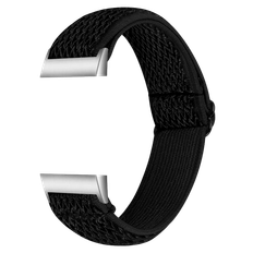 Fitbit Charge 3 / 4 Nylon Rem, Flettet - Sort