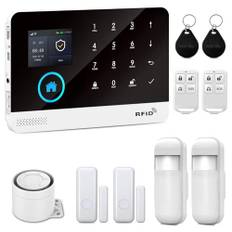 XNY WiFi hemlarmsystem, trådlöst 4G-larmsystem för hemsäkerhet med app-varning, 10-delat kit, rörelsedetektor, dörr- och fönstersensor, siren, fungerar med Amazon Alexa och Google Assistant