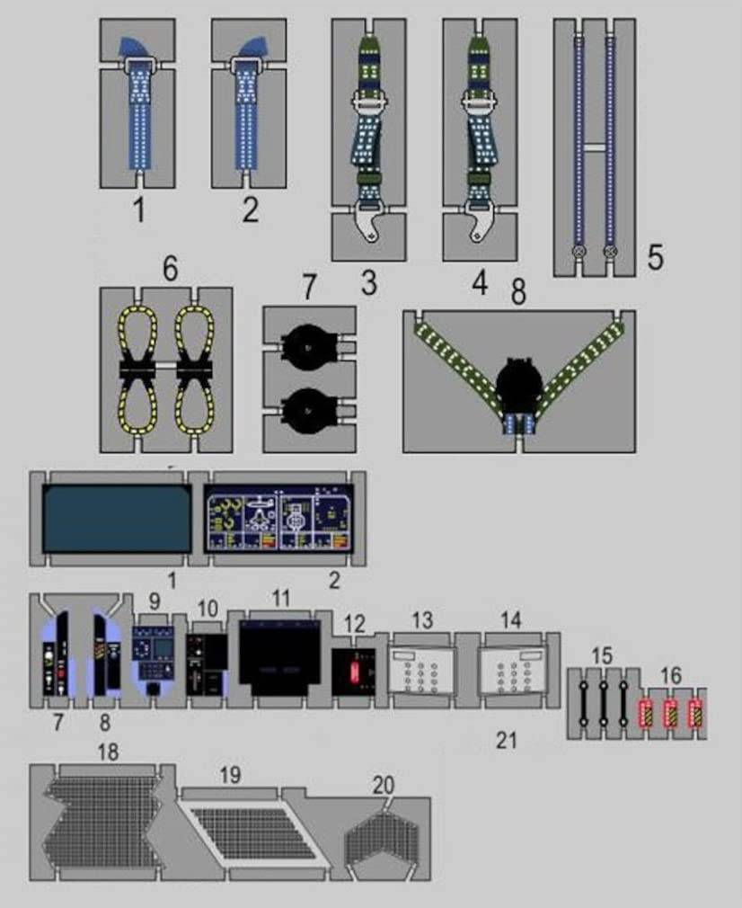 Platz Lightning II parts set plastic model parts 1/48 F-35A photo-etched M48-21