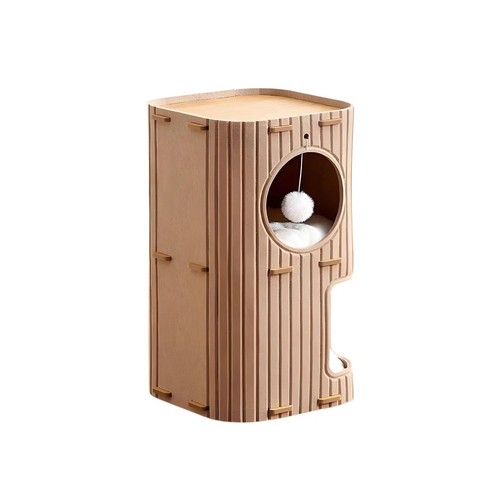 Multi-Layer Cat Tree Tower with Enclosed Sleeping Nest - 1-camel color