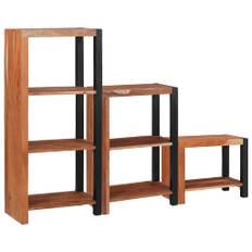 vidaXL Bogreol 3 pcs Brun 50 x 30 x 110 cm Massivt akacietræ