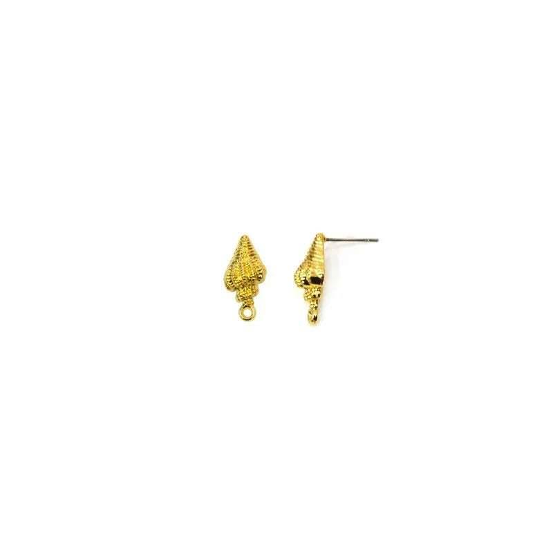 Örstickare Guldfärgad - Snäcka 8x15mm, 2-Pack