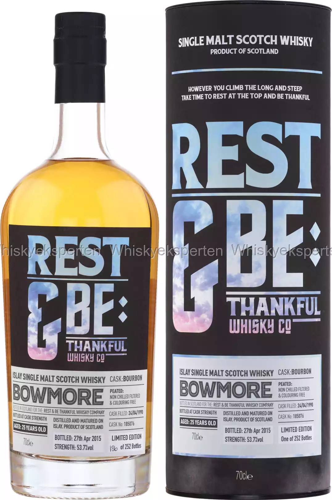 Bowmore 25 År 1990 Whisky (Cask #185076) - Rest & Be Thankful 70 cl, 53,7%