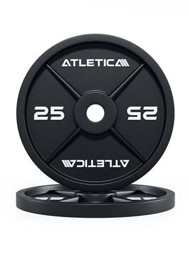 ATLETICA Iron Plates | Par | gjutjärn hantelskivor | Ø 50 mm | rostbeständig lackering | parvis från 1,25 till 25 kg | KG- och LBS-uppgifter, storlek 2 x 25 kg