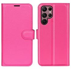 Samsung Galaxy S23 Ultra 5G - Læder cover / pung - Rosa