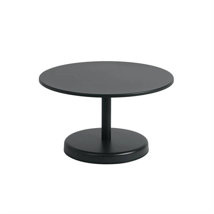 Muuto Linear Steel Cafe Havebord  Anthracite Black Ø70, H40